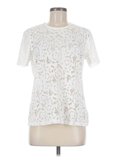 Pre-owned Brooks Brothers Short Sleeve Top Ivory Mock Neckline Tops