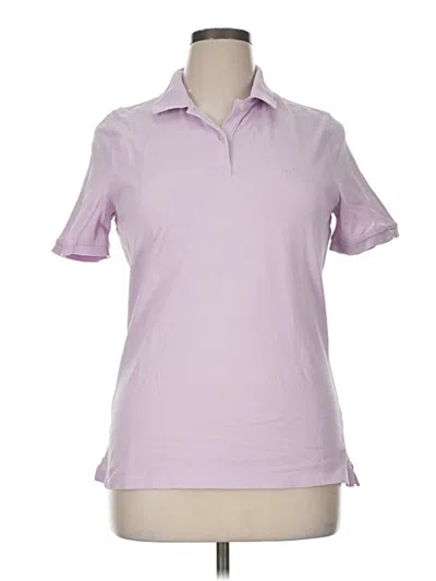 Pre-owned Brooks Brothers Short Sleeve Top Purple Collared Neckline Tops