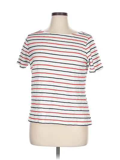 Pre-owned Brooks Brothers Short Sleeve Top White Scoop Neck Tops