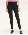 Brooks Brothers Side-zip Stretch Cotton Pant In Black
