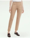Brooks Brothers Side-zip Stretch Cotton Pant In Medium Beige