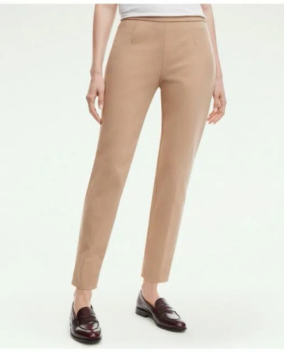 Brooks Brothers Side-zip Stretch Cotton Pant In Medium Beige