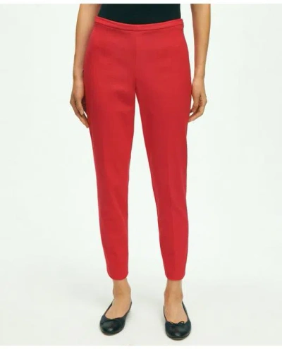 Brooks Brothers Side-zip Stretch Cotton Pant In Red