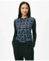 Brooks Brothers Twinset Abstract Cardigan In Cotton Jersey Sweater In Blue