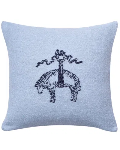Brooks Brothers Signature Logo Cotton Throw Pillow In Blue