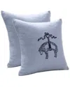 Brooks Brothers Signature Logo Decorative Pillow In Blue