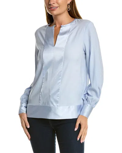 Brooks Brothers Silk-blend Blouse In Blue