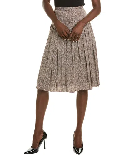 Brooks Brothers Silk-blend Skirt In Brown