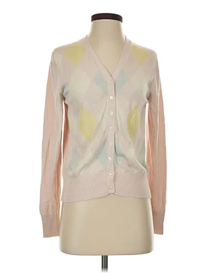 Pre-owned Brooks Brothers Silk Cardigan Sweater In Tan