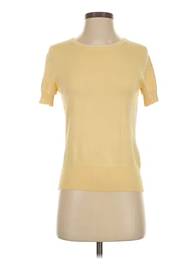 Pre-owned Brooks Brothers Silk Cardigan Sweater In Yellow