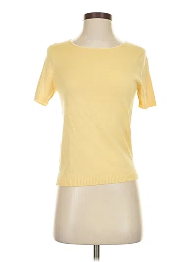 Pre-owned Brooks Brothers Silk Cardigan Sweater In Yellow