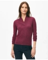 Brooks Brothers Silk-cashmere Shawl-collar Sweater In Magenta