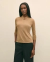 Brooks Brothers Silk Cashmere Twist Neck Sweater In Brown