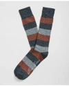 Brooks Brothers Silk Cotton Blend Striped Socks In Blue