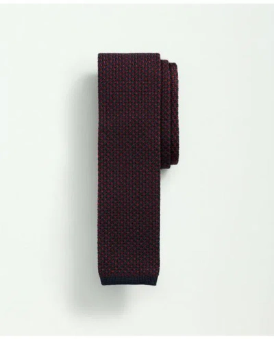 Brooks Brothers Silk Knit Bird's-eye Print Tie | Navy/red | Size Regular In Navy,red