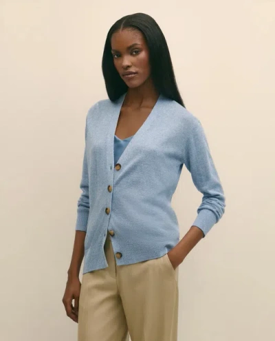 Brooks Brothers Silk Marled Knit Relaxed Cardigan Sweater In Blue