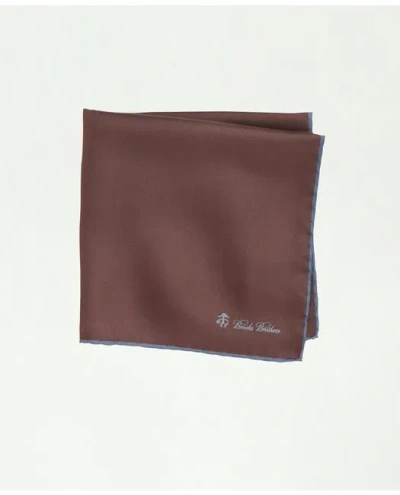 Brooks Brothers Silk Pocket Square In Brown