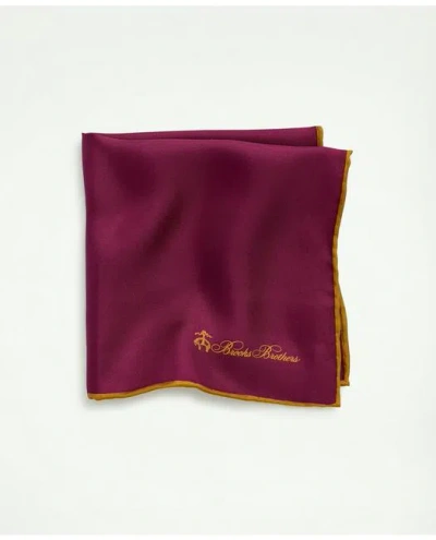 Brooks Brothers Silk Pocket Square In Burgundy