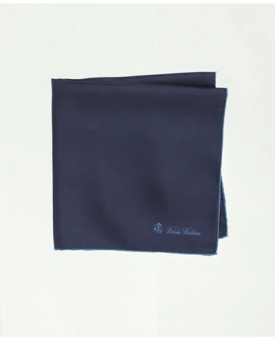 Brooks Brothers Silk Pocket Square In Navy