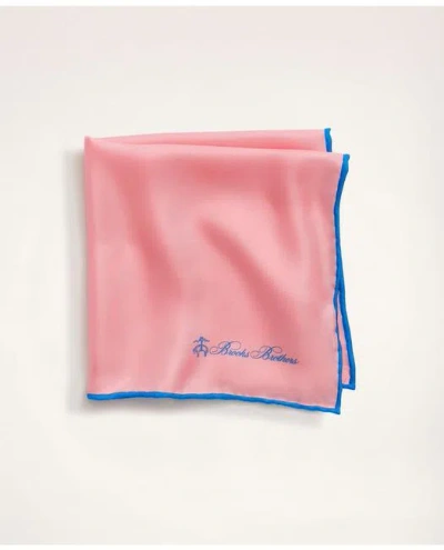 Brooks Brothers Silk Pocket Square In Pink