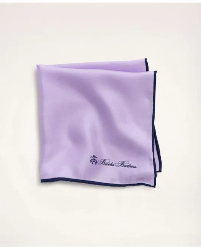 Brooks Brothers Silk Pocket Square In Purple