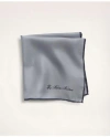 Brooks Brothers Silk Pocket Square In Silver