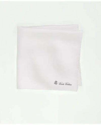 Brooks Brothers Silk Pocket Square In White