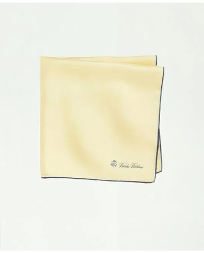Brooks Brothers Silk Pocket Square In Yellow