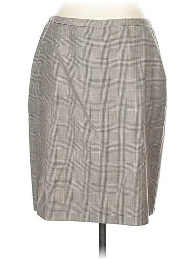 Pre-owned Brooks Brothers Silk Skirt In Gray