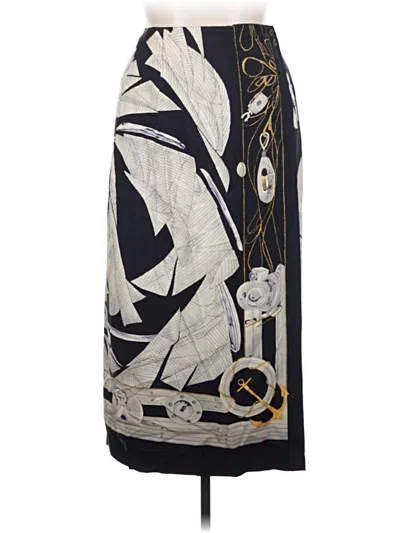 Pre-owned Brooks Brothers Silk Skirt In Gray