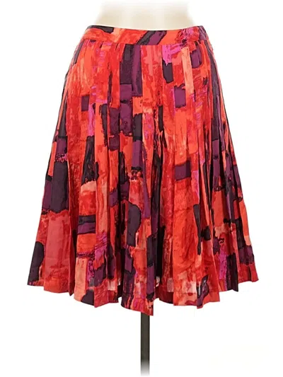 Pre-owned Brooks Brothers Silk Skirt In Red