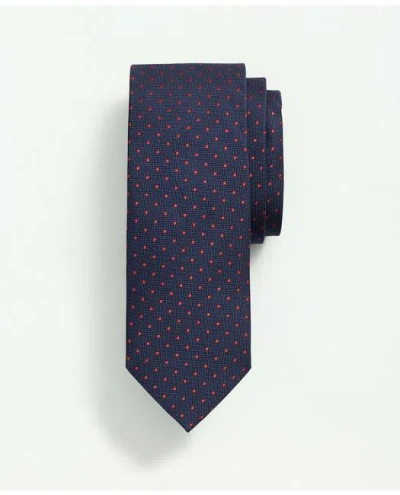 Brooks Brothers Silk Small Contrast Dot Tie | Navy/red | Size Regular In Navy,red