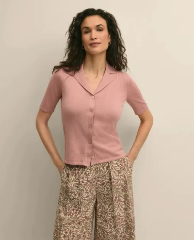 Brooks Brothers Silk-cotton Polo Sweater In Pink
