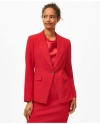 Brooks Brothers Single-breasted Peak Lapel Jacket In Fine Twill Stretch Crepe In Bright Red