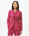 Brooks Brothers Single-breasted Peak Lapel Jacket In Fine Twill Stretch Crepe In Fuchsia