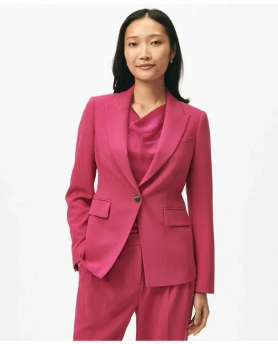 Brooks Brothers Single-breasted Peak Lapel Jacket In Fine Twill Stretch Crepe In Fuchsia