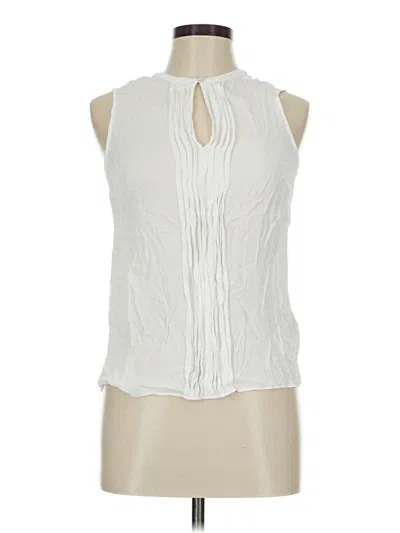 Pre-owned Brooks Brothers Sleeveless Blouse In White