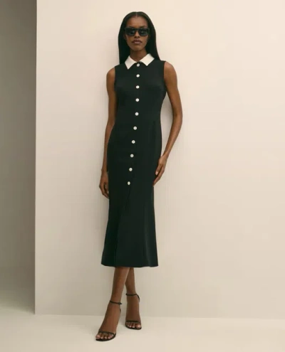 Brooks Brothers Sleeveless Shirt Dress In Black