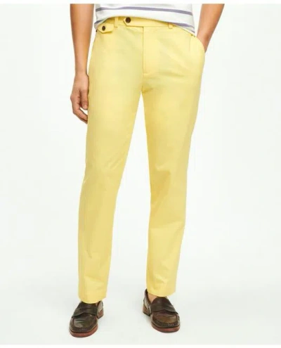 Brooks Brothers Slim Fit Canvas Poplin Chinos In Supima Cotton Pants | Yellow | Size 35 32