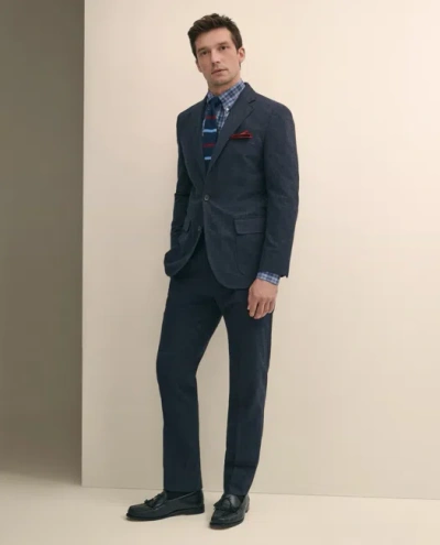 Brooks Brothers Slim Fit Check Suit Pants In Brushed-cotton In Blue