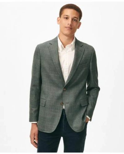 Brooks Brothers Slim Fit Checked Sport Coat In Hopsack Wool In Teal