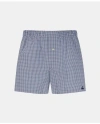 Brooks Brothers Slim Fit Cotton Broadcloth Check Boxers In Blue
