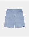 Brooks Brothers Slim Fit Cotton Broadcloth Check Boxers In Light Blue
