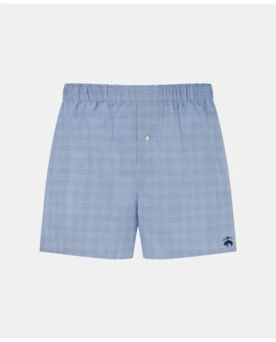 Brooks Brothers Slim Fit Cotton Broadcloth Check Boxers In Light Blue