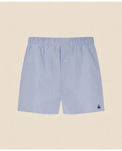 Brooks Brothers Slim Fit Cotton Broadcloth Striped Boxers In Light Blue