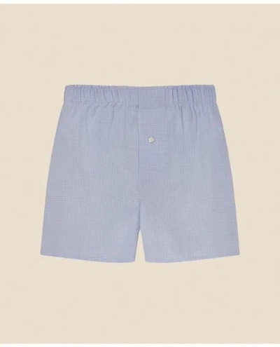 Brooks Brothers Slim Fit Cotton Broadcloth Windowpane Boxers In Light Blue