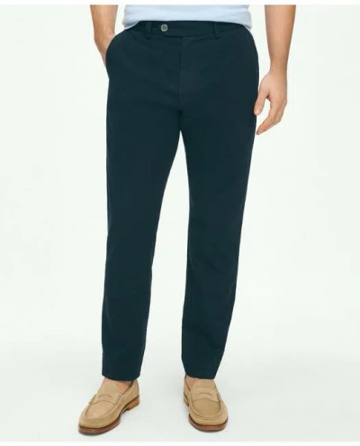 Brooks Brothers Slim Fit Cotton Seersucker Pants In Navy