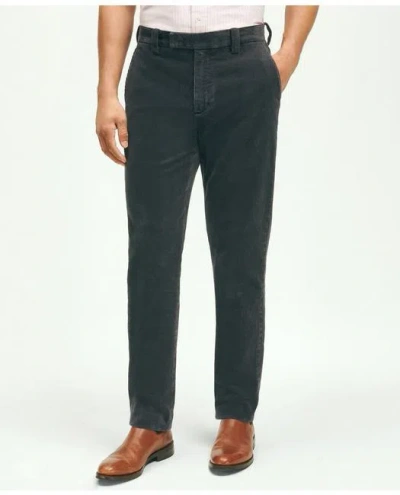 Brooks Brothers Slim Fit Cotton Wide-wale Corduroy Pants In Charcoal