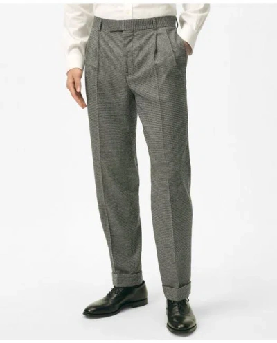 Brooks Brothers Slim Fit Houndstooth Wool-cashmere Suit Pants In Multicolor