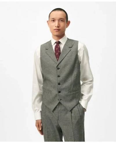 Brooks Brothers Slim Fit Houndstooth Wool-cashmere Vest In Multicolor